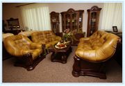 Продаю шикарную кожаную мягкую мебель из цельного дуба