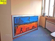 Горизонтальная откидная кровать. Фасад с фотопечатью на МДФ