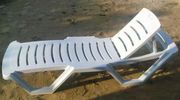 Лежак пластиковый без поручней, белый Модель Holiday (Турция)