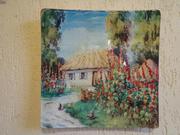 Картины на стекле Мальвы