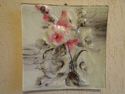 Картина на стекле Ветка мальвы