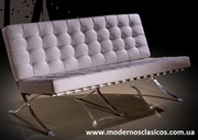 Дизайнерский диван Барселона,  3х-местный,  белый