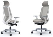 Японские офисные кресла OKAMURA SYLPHY Light grey белый каркас